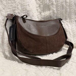 Chic Brown Leather and Suede Crossbody Bag NWT ⛓️⛓️‍💥⛓️